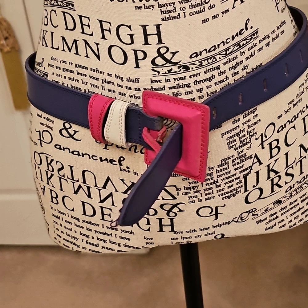 LEATHER PURPLE/PINK/WHITE BELT